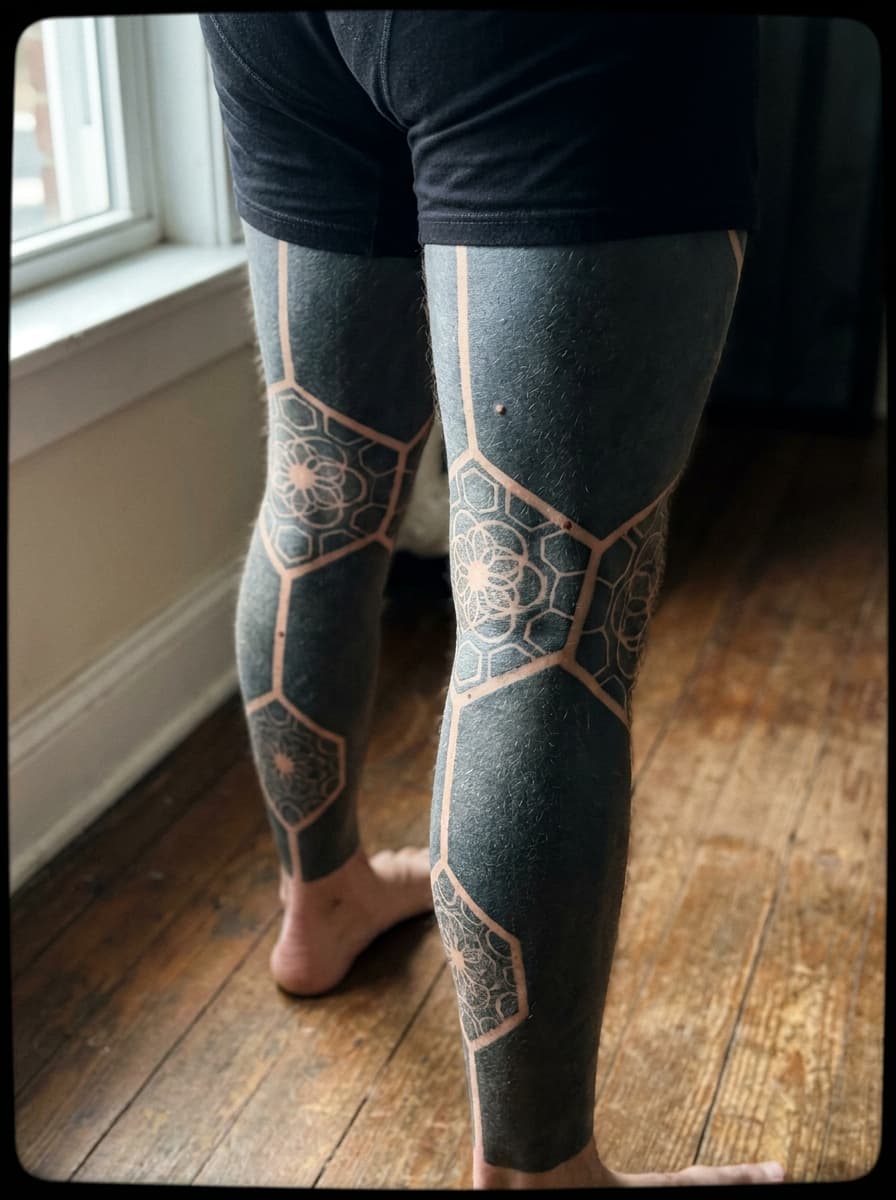Both legs done — don't recognise my own shower