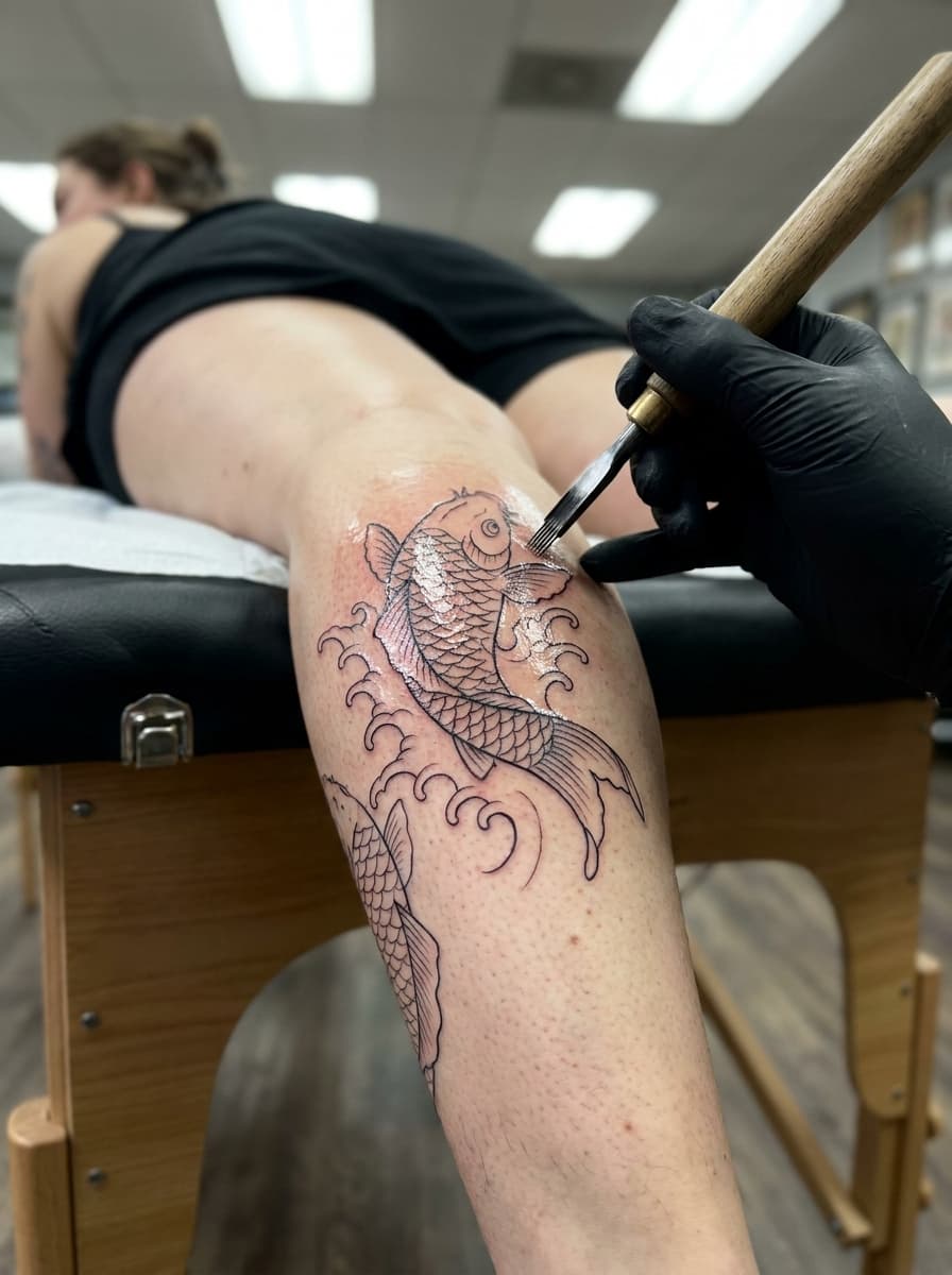 First session: my calf vs 5 hours of tebori