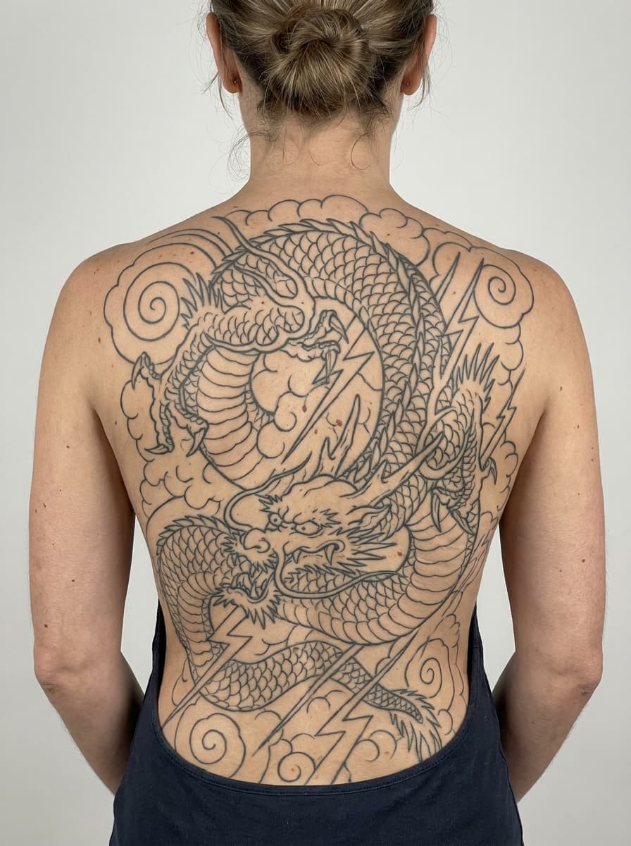 Back outline done + a hidden detail I didn't ask for