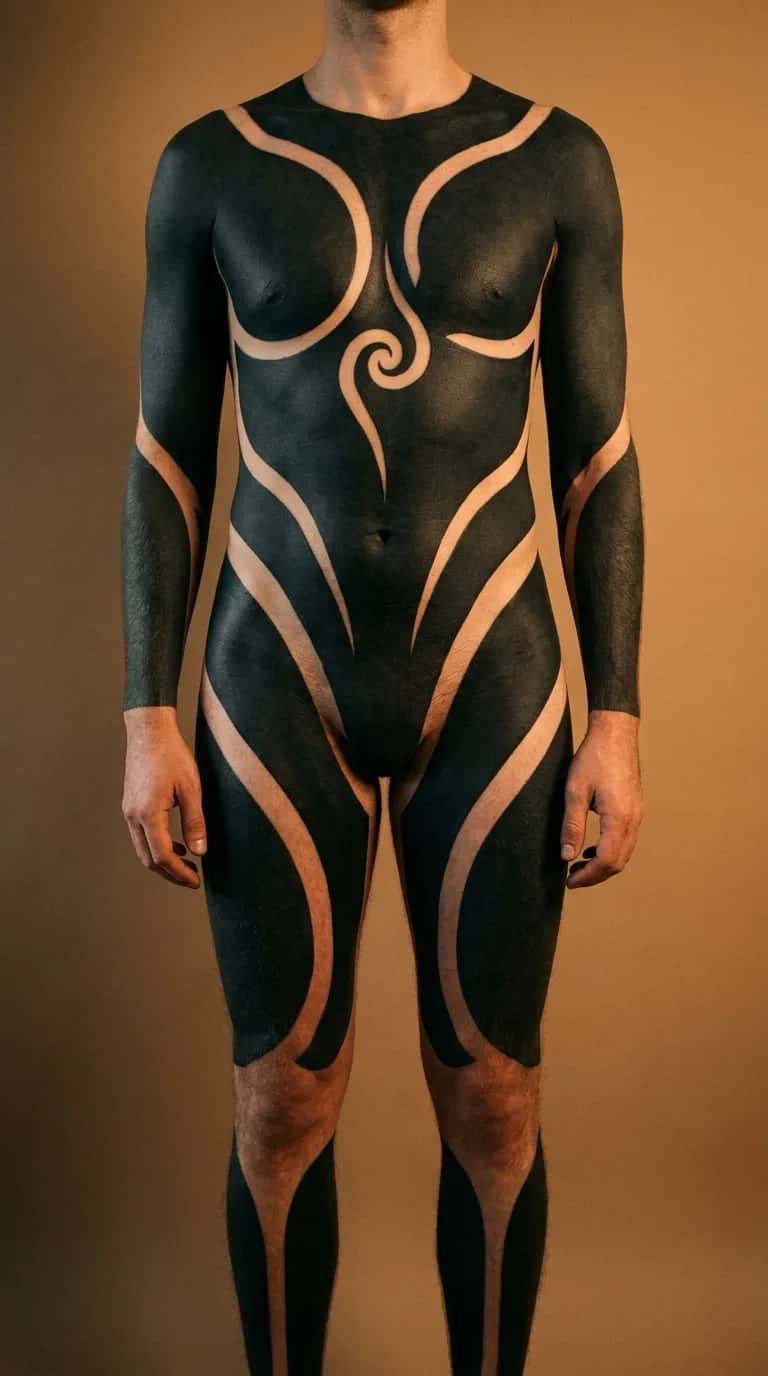 Geometric tattoo idea — neotribal standing