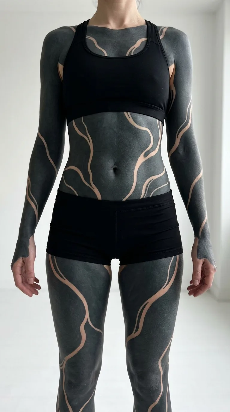 Blackout sleeve with flowing negative-space channels