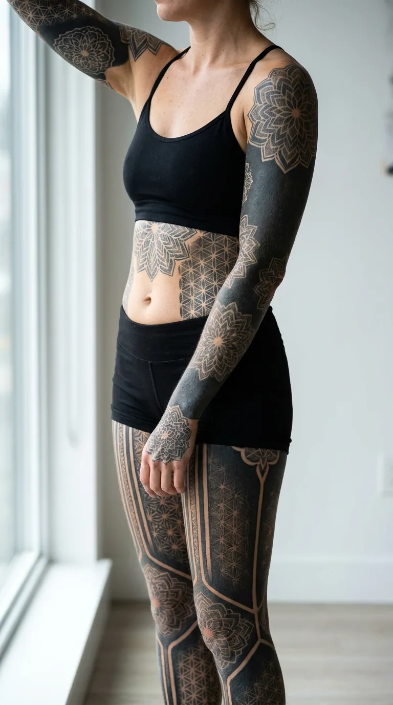 Geometric sacred-geometry sleeve