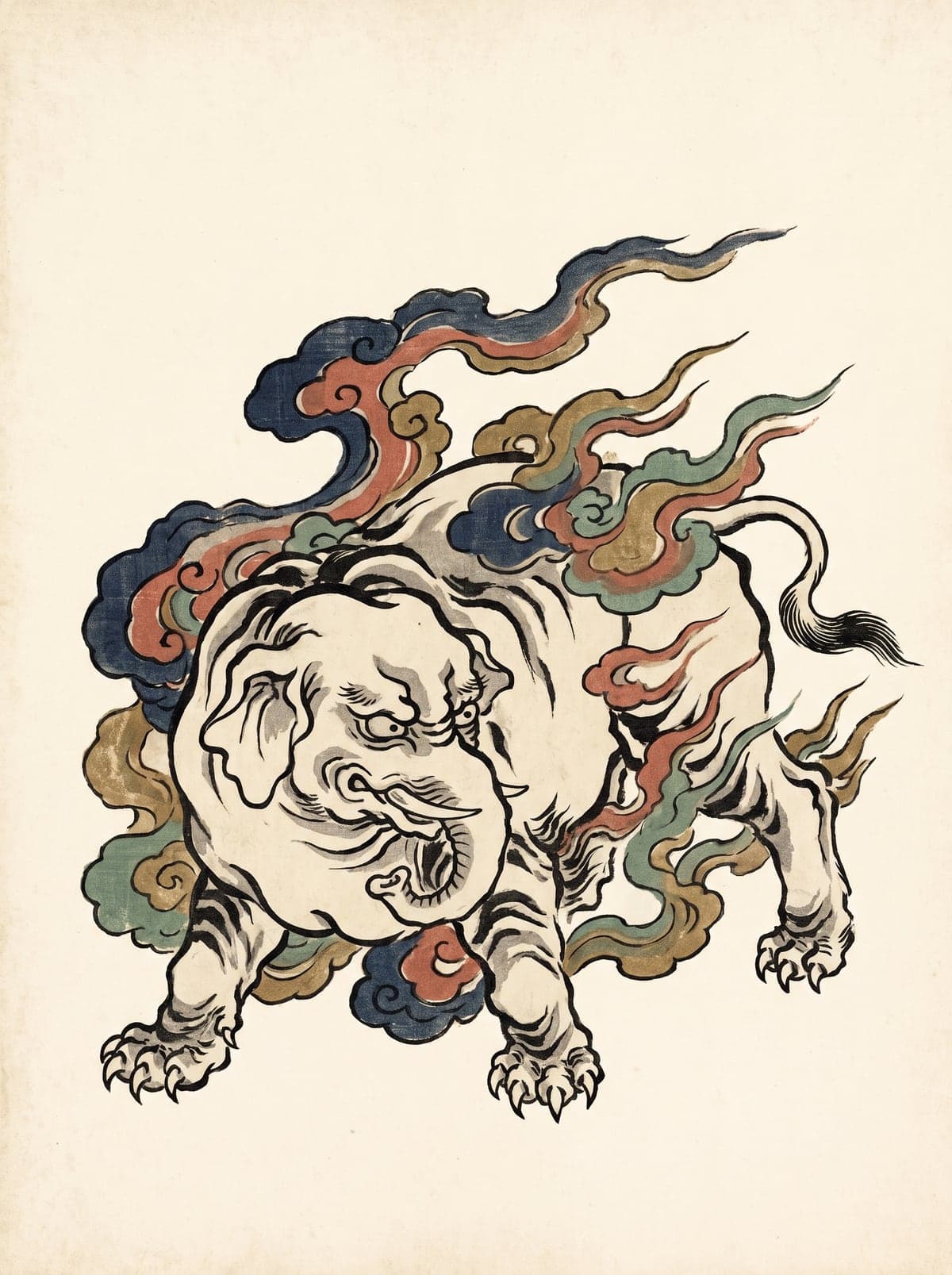 Baku (Baku) irezumi art plate