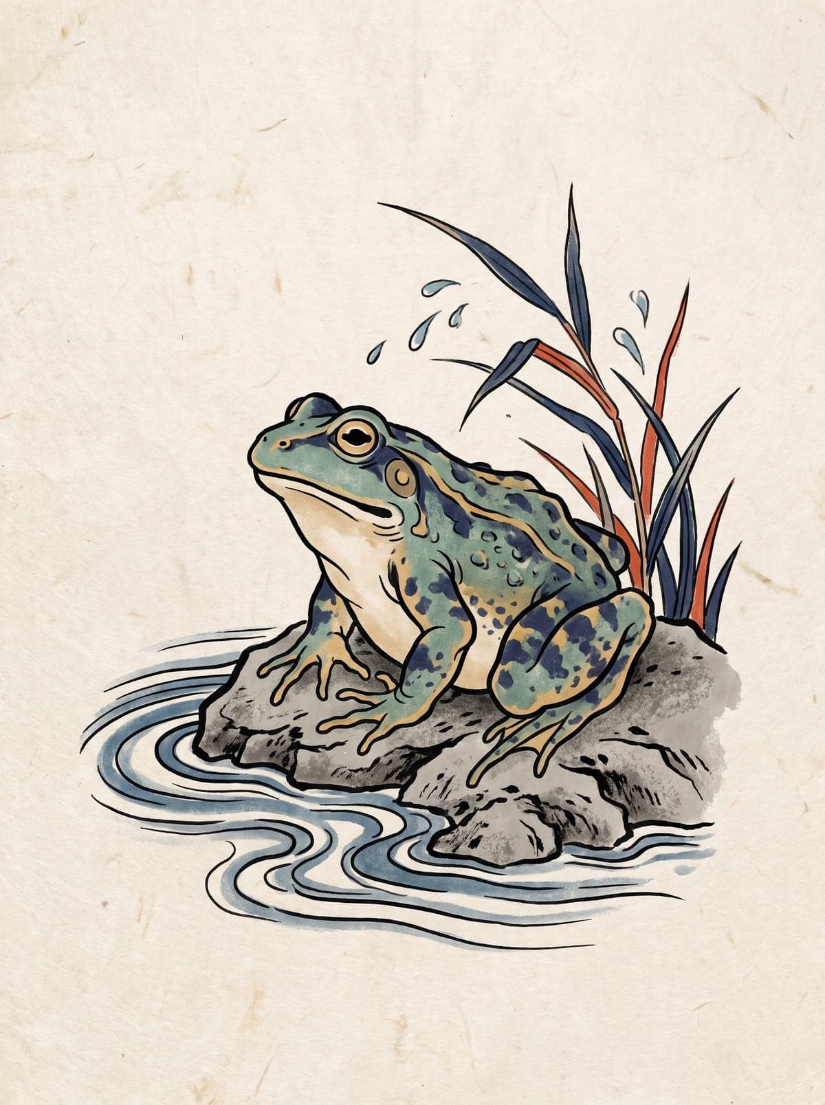 Frog (Kaeru) irezumi art plate