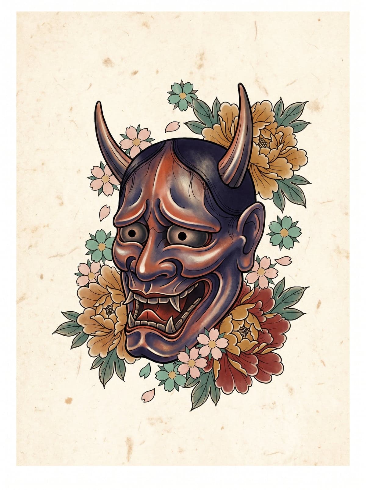 Hannya Mask (Hannya) irezumi art plate