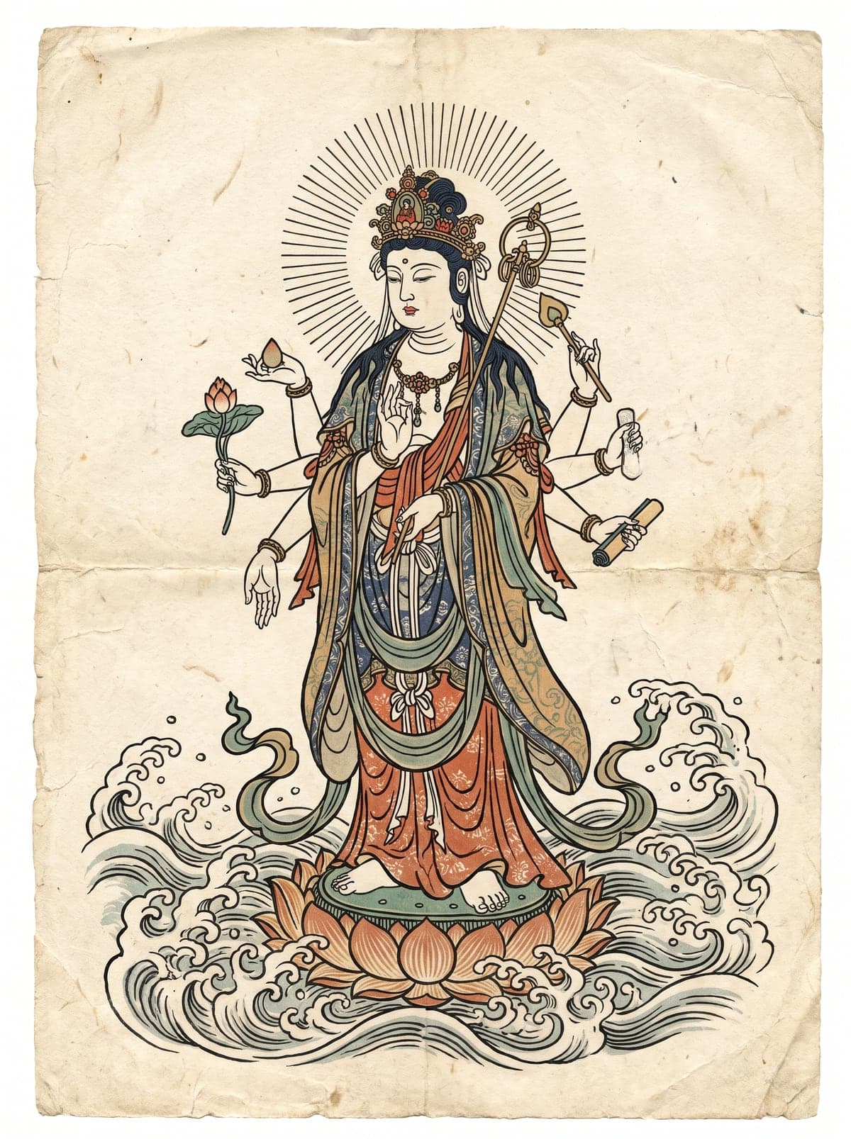 Kannon (Kannon Bosatsu) irezumi art plate