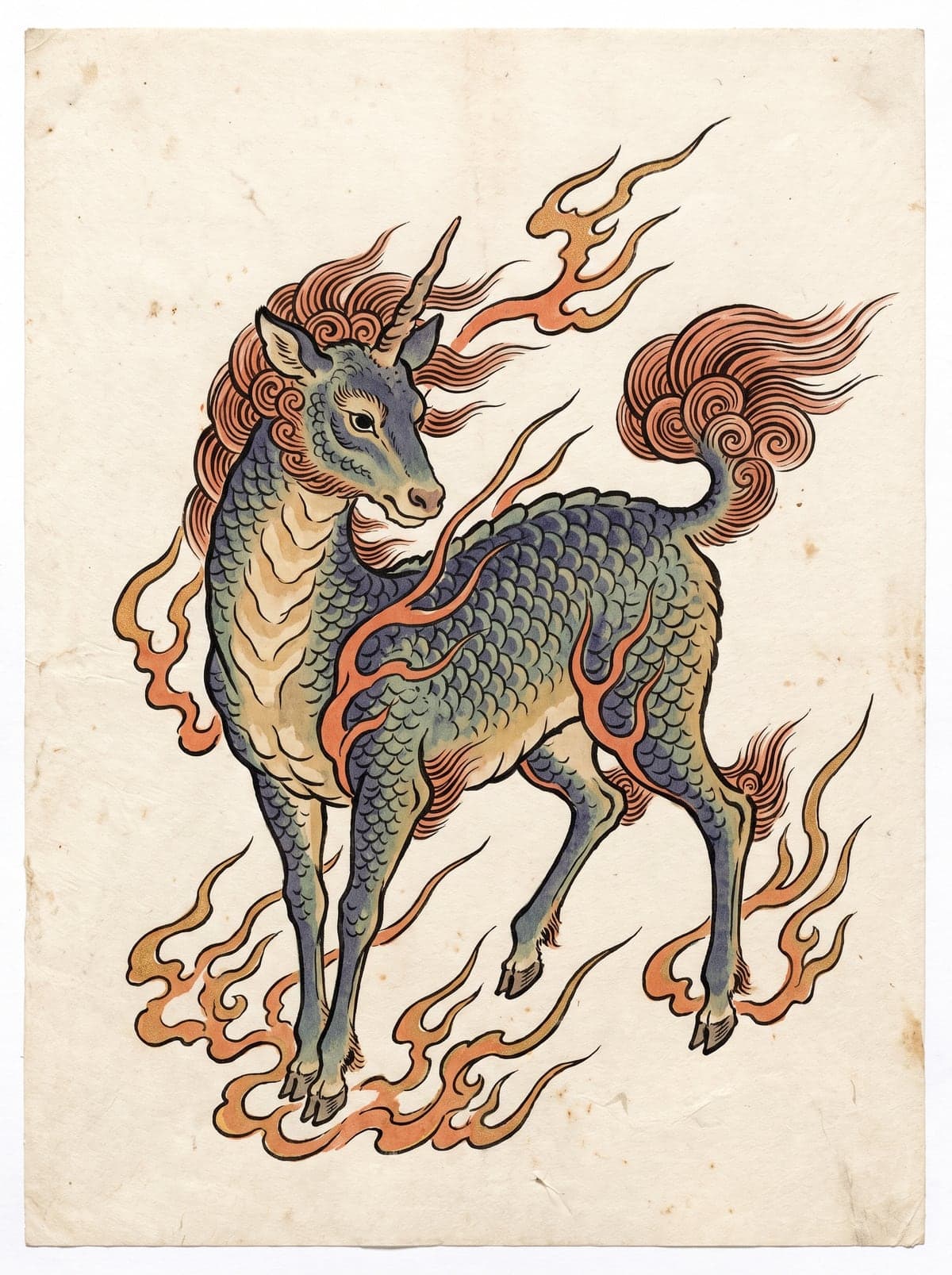 Kirin (Kirin) irezumi art plate