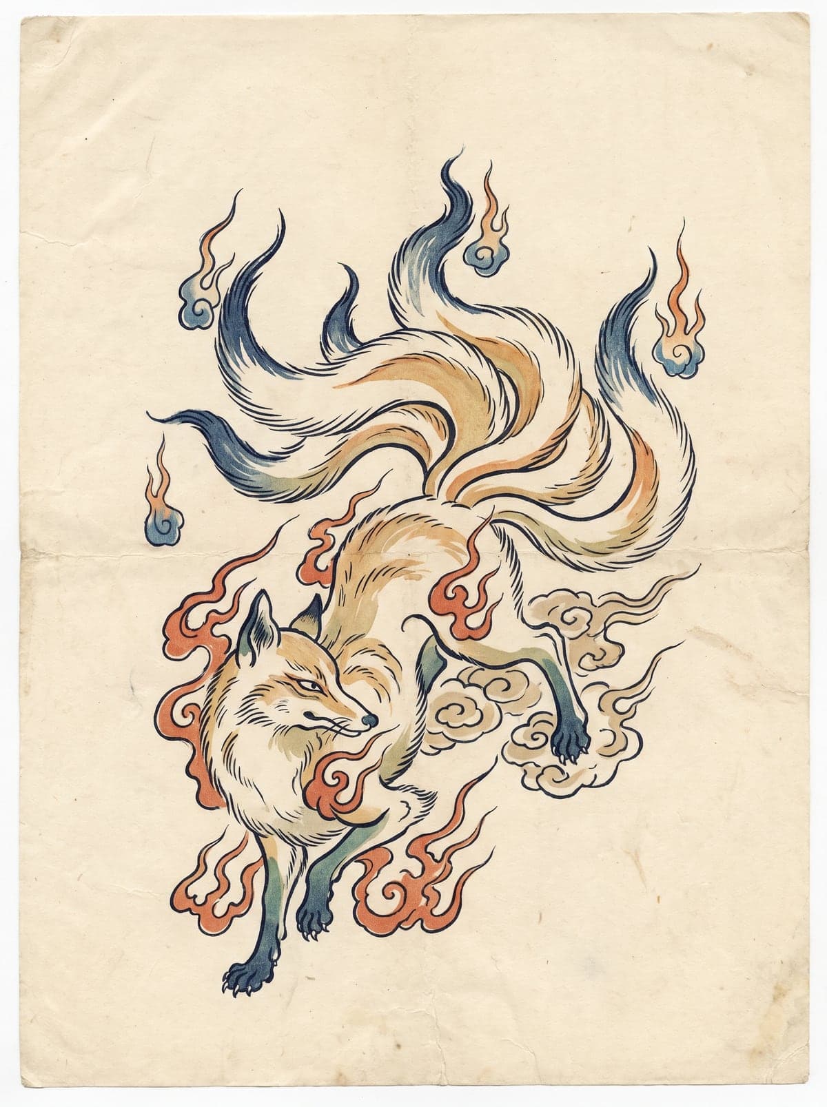Fox Spirit (Kitsune) irezumi art plate