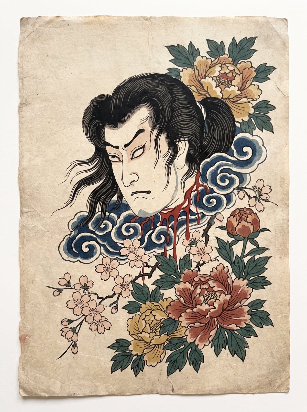 Severed Head (Namakubi) irezumi art plate