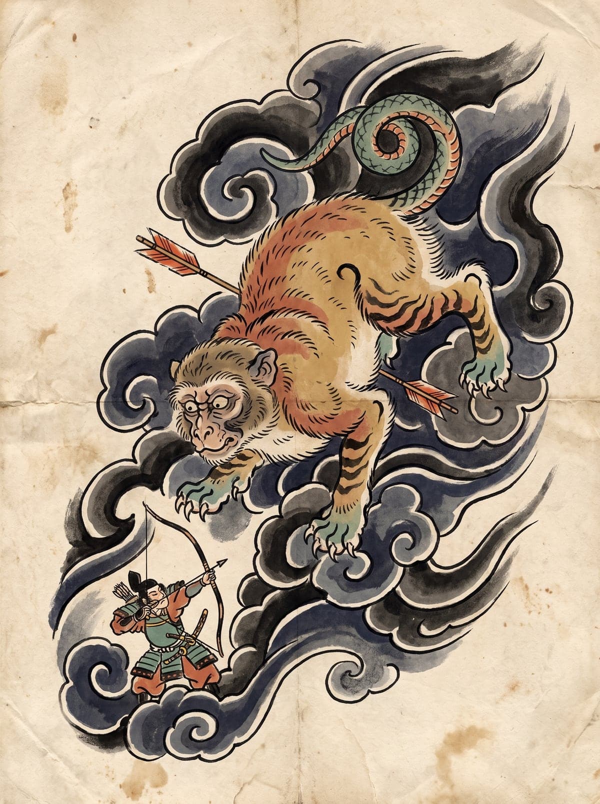 Nue (Nue) irezumi art plate
