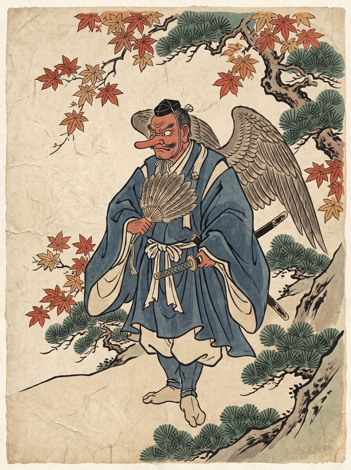Tengu (Tengu) irezumi art plate