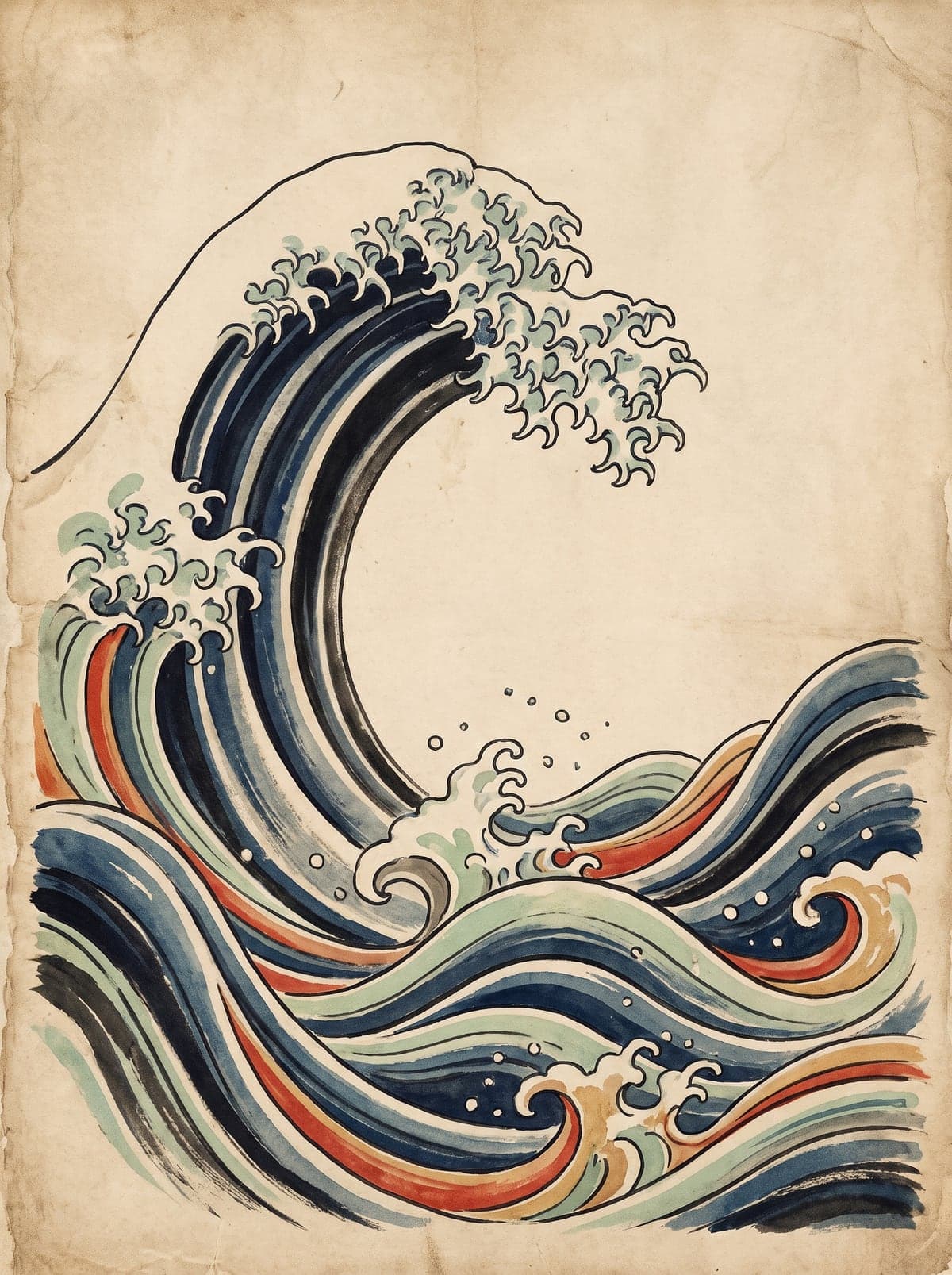 Waves (Nami) irezumi art plate