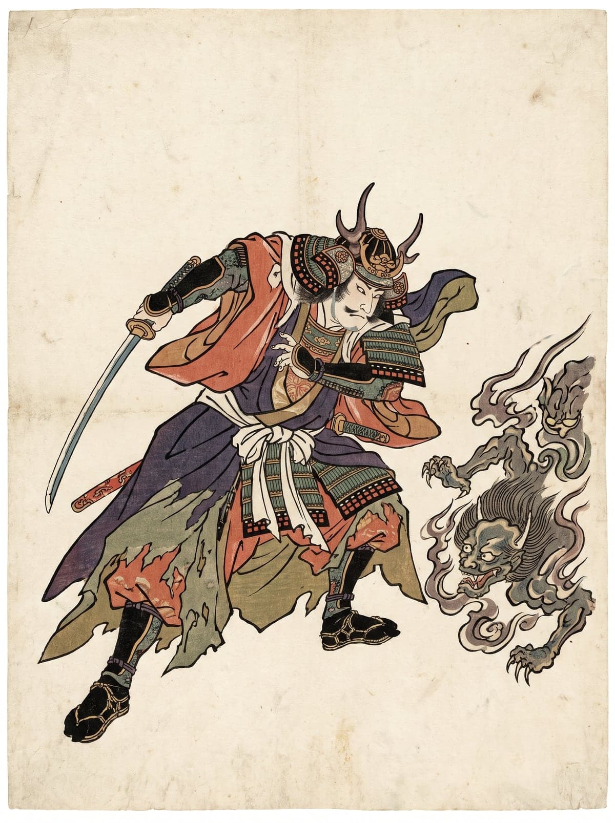 Minamoto no Yorimitsu (Minamoto no Yorimitsu / Raikō) irezumi art plate