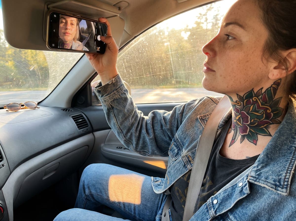 Neo-Traditional neck tattoo — neck wrap covering throat and sides