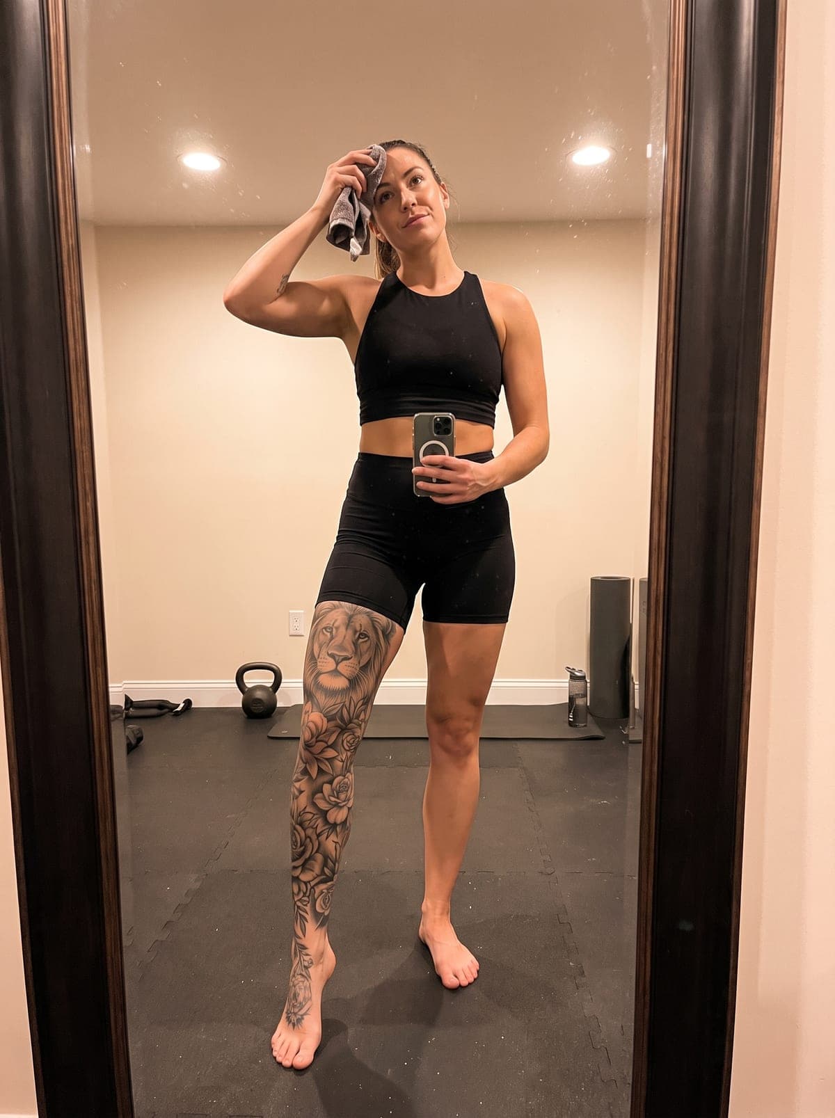 Realism leg tattoo — full leg piece from hip to ankle